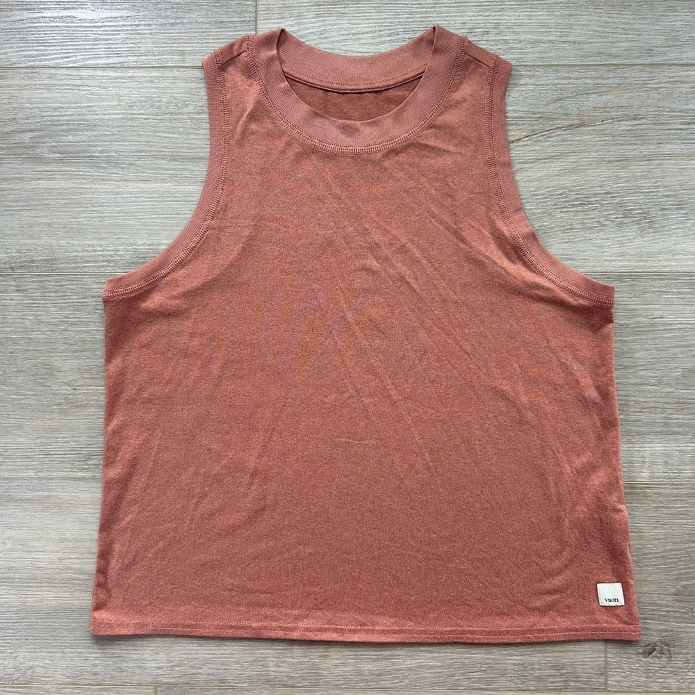 Vuori Women's Small Energy Crop Top Cinnamon Heather Orange Soft VW123